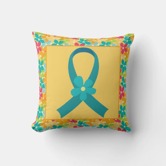 卵巣癌またはPCOSのリボンの枕ギフト クッション (正面)