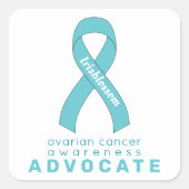 卵巣癌を提唱するホワイトスクエアのステッカー スクエアシール (正面)