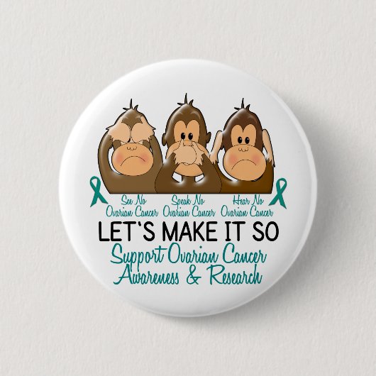 卵巣癌2を聞いてはいけないことを話すためにことを見て下さい 缶バッジ (正面)