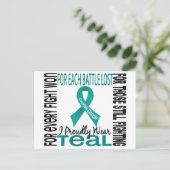 卵巣癌I誇らしげに衣服ティール(緑がかった色)2 ポストカード (スタンド正面)