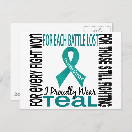 卵巣癌I誇らしげに衣服ティール（緑がかった色）2 ポストカード (正面/裏面)