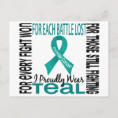 卵巣癌I誇らしげに衣服ティール（緑がかった色）2 ポストカード (正面)