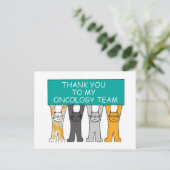 卵巣腫瘍学チーム感謝してい、漫画の猫。 ポストカード (スタンド正面)