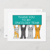 卵巣腫瘍学チーム感謝してい、漫画の猫。 ポストカード (正面/裏面)