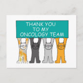 卵巣腫瘍学チーム感謝してい、漫画の猫。 ポストカード (正面)
