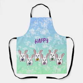 卵形のイースターウサギ エプロン