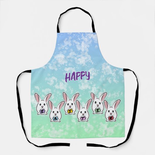 卵形のイースターウサギ エプロン (正面)