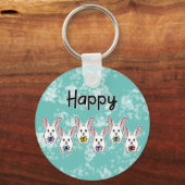 卵形のイースターウサギ キーホルダー (正面)