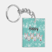 卵形のイースターウサギ キーホルダー (正面左)