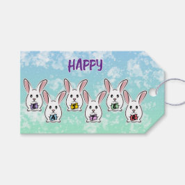 卵形のイースターウサギ ギフトタグ