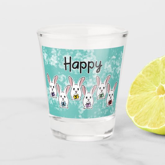 卵形のイースターウサギ ショットグラス (正面)