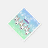 卵形のイースターウサギ スタンダードカクテルナプキン (角)