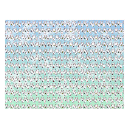 卵形のイースターウサギ テーブルクロス (正面(横))