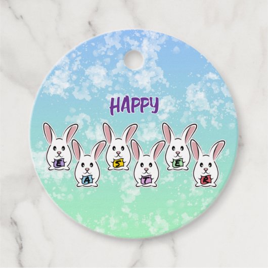 卵形のイースターウサギ フェイバータグ (正面)