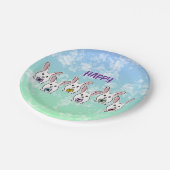 卵形のイースターウサギ ペーパープレート (アングル)