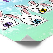 卵形のイースターウサギ ポスター (角)