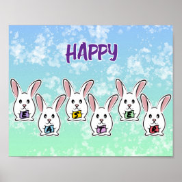 卵形のイースターウサギ ポスター