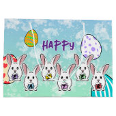 卵形のイースターウサギ ラージペーパーバッグ (裏面)