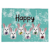 卵形のイースターウサギ ラージペーパーバッグ (裏面)