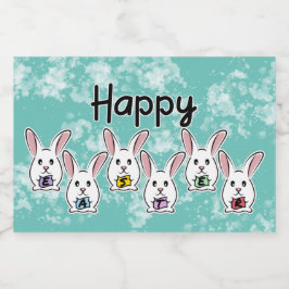 卵形のイースターウサギ リキュールボトルラベル