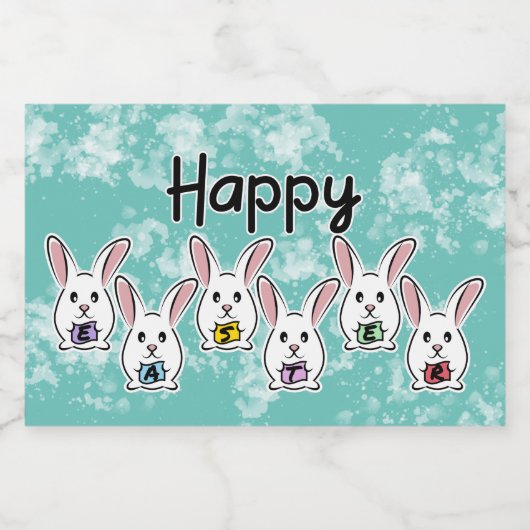 卵形のイースターウサギ リキュールボトルラベル (シングルラベル)