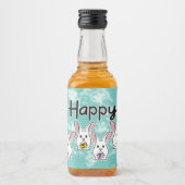 卵形のイースターウサギ リキュールボトルラベル (正面)