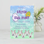 卵形のイースターウサギ 招待状 (スタンド正面)