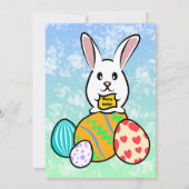卵形のイースターウサギ 招待状 (裏面)