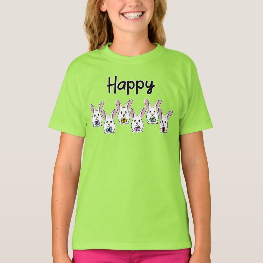 卵形のイースターウサギ Tシャツ (正面)