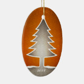 卵形のクリスマスツリーのオーナメント-リバーシブル セラミックオーナメント (右)