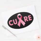 卵形の乳がん治療のシール 楕円形シール (封筒)