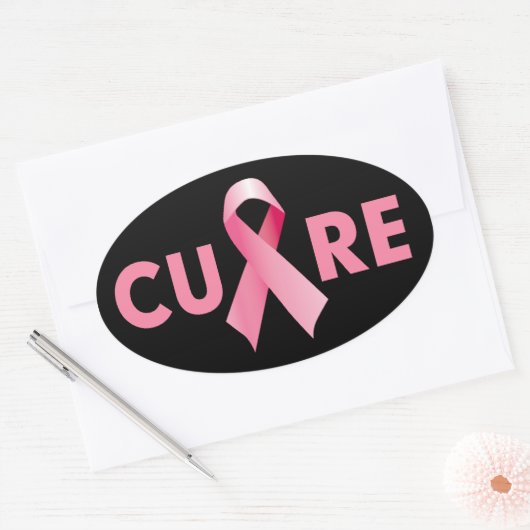 卵形の乳がん治療のシール 楕円形シール (封筒)