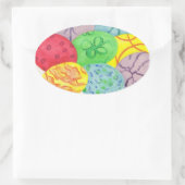 卵形カラフルイースターエッグステッカー 楕円形シール (バッグ)