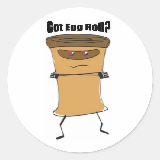 卵得転が犬のステッカー！ ラウンドシール (正面)