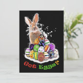 卵得?イースターおもしろいバニーエッグ サンキューカード (スタンド正面)