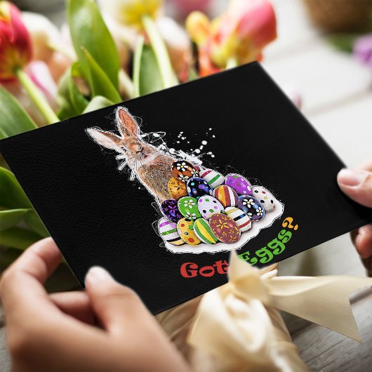 卵得?イースターおもしろいバニーエッグ ポストカード