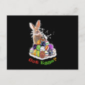 卵得?イースターおもしろいバニーエッグ ポストカード (正面)