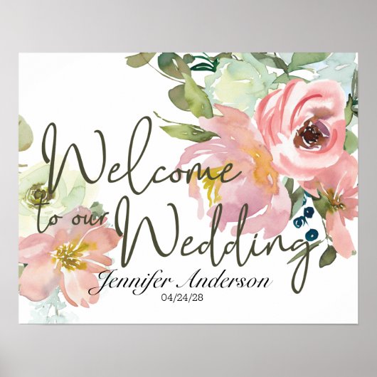 卵殻と赤面フローラブライダルシャワーポスター ポスター (正面)