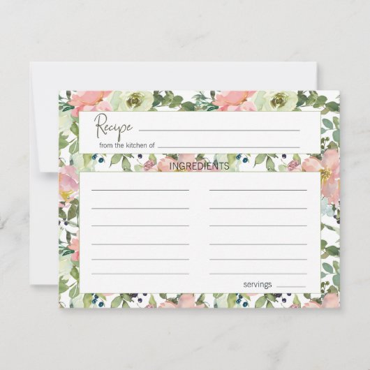 卵殻と赤面フローラ結婚のレシピカード ノートカード (正面)