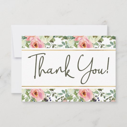 卵殻及び赤面フローラエレガントサンキューカード サンキューカード (正面)