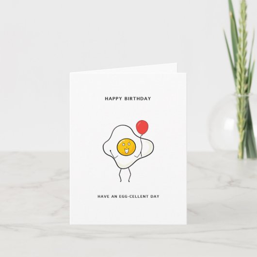 卵液を入れた誕生日カードを持つ カード (正面)