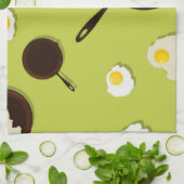 卵焼きのおもしろいの食糧デザイン キッチンタオル (折り畳み)
