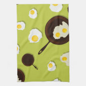 卵焼きのおもしろいの食糧デザイン キッチンタオル (縦)