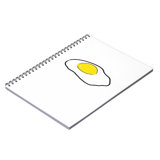 卵焼きの漫画の引くポーチドエッグの明るい側面 ノートブック (左側)