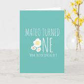 卵焼き最初の誕生日ありがとう カード (黄色い花)