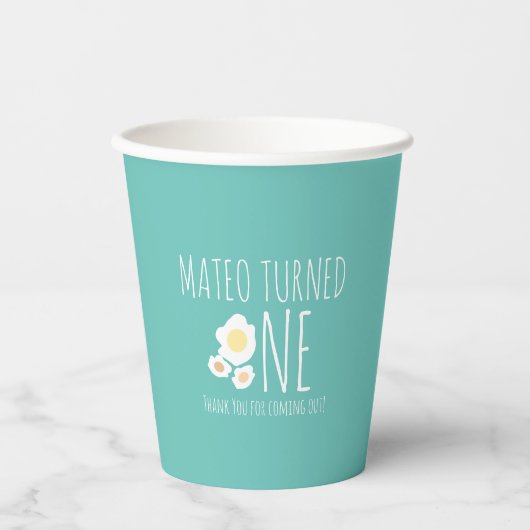 卵焼き最初の誕生日ありがとう 紙コップ (正面)