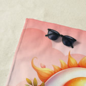 卵焼き熱いサンピンクの花女 ビーチタオル (インサイチュ)