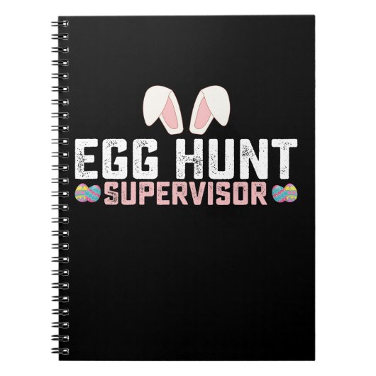 卵狩りスーパーバイザイースターおもしろいバニーウサギ ノートブック (正面)