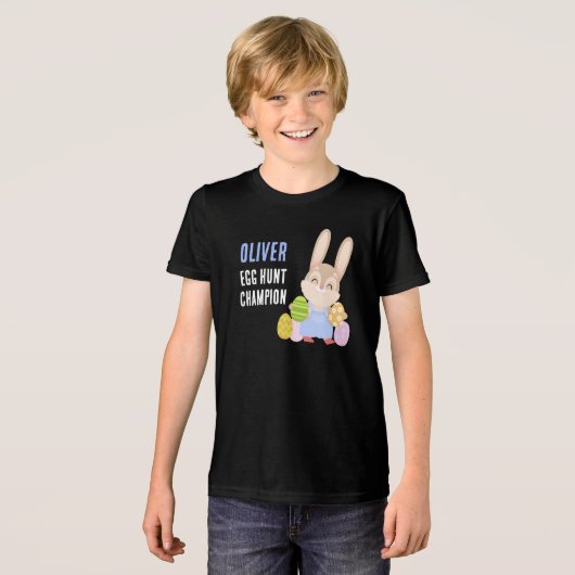 卵狩りチャンピオンかわいいイースターバニー トライブレンドＴシャツ (正面全面)
