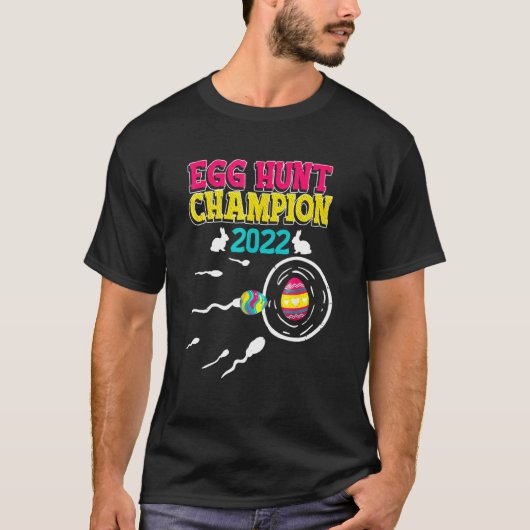 卵狩りチャンピオン2022イースター妊娠アナウンセーム Tシャツ (正面)